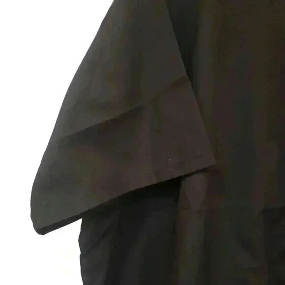 Landau Women's Black Poly/Cotton Snap Front V-Neck Short Sleeve Relaxed Fit 4 Po - Picture 3 of 13